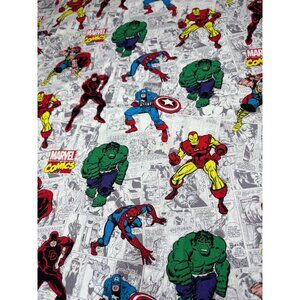 Marvel Comics Cotton Fabric 1/2 yard x 44" Featuring Classic Heroes Like Hulk Ir